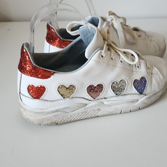 CHIARA FERRAGNI | Roger glitter sneakers trainers hearts sz 37 - Picture 6 of 8